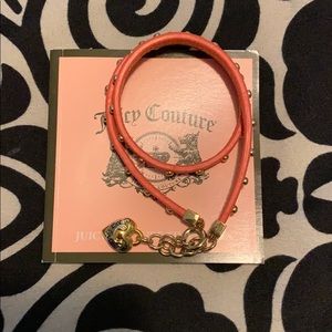 Juicy Couture Leather Bracelet with Gold Charm